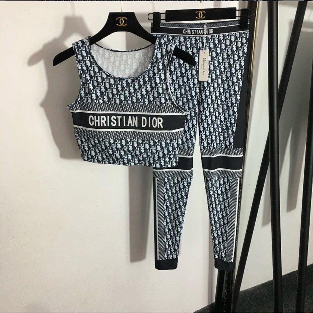 CD Style Monogram Printed Leggings Pants Set - NWT